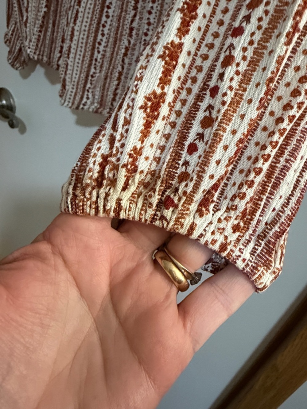 Savanna Jane Ivory and Rust Floral Embroidered Peasant Tunic - Picture 4 of 7